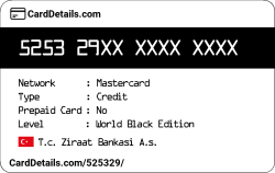 Card Details: 525329