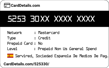 Card Details: 525330
