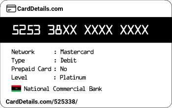 Card Details: 525338