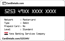 Card Details: 525349