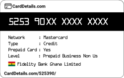 Card Details: 525390