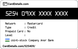 Card Details: 525409