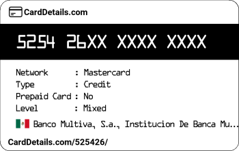 Card Details: 525426
