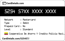 Card Details: 525457