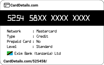 Card Details: 525458