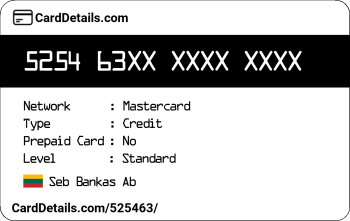 Card Details: 525463
