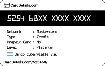 Card Details: 525468