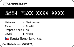 Card Details: 525471