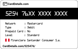 Card Details: 525476