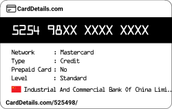Card Details: 525498