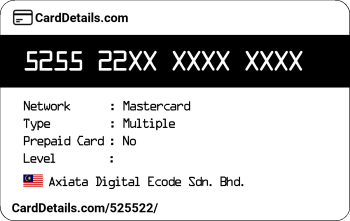 Card Details: 525522
