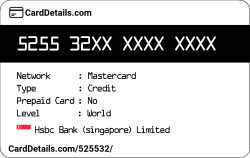 Card Details: 525532