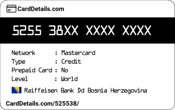 Card Details: 525538