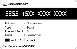 Card Details: 525545