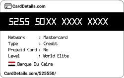 Card Details: 525550
