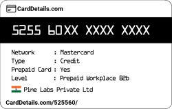 Card Details: 525560
