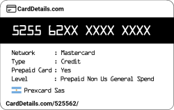 Card Details: 525562