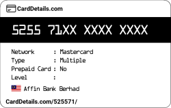 Card Details: 525571
