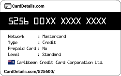 Card Details: 525600