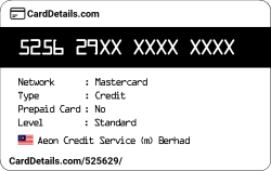 Card Details: 525629