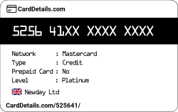 Card Details: 525641
