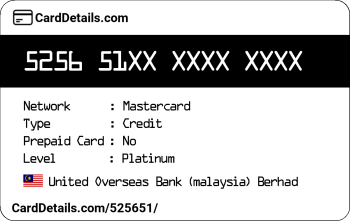 Card Details: 525651