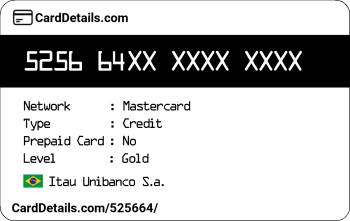 Card Details: 525664