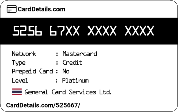 Card Details: 525667