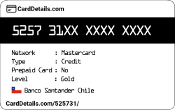 Card Details: 525731