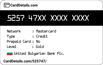 Card Details: 525747
