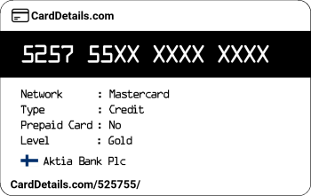 Card Details: 525755