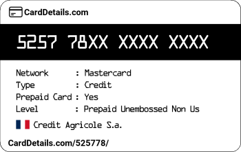 Card Details: 525778