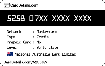 Card Details: 525807