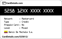 Card Details: 525812