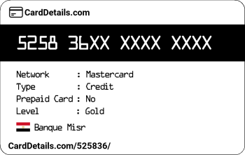 Card Details: 525836