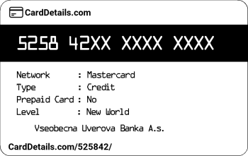 Card Details: 525842