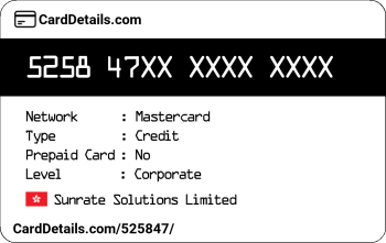 Card Details: 525847