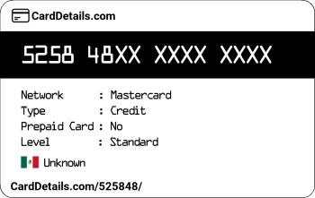 Card Details: 525848