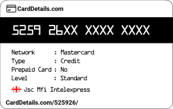 Card Details: 525926