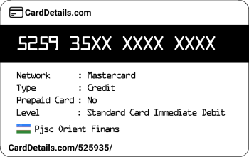Card Details: 525935