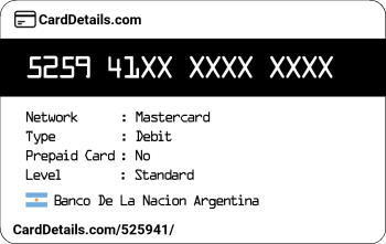 Card Details: 525941