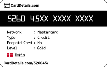 Card Details: 526045