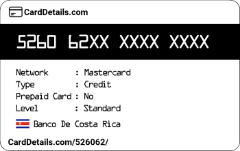 Card Details: 526062