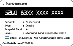 Card Details: 526083