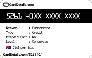 Card Details: 526140
