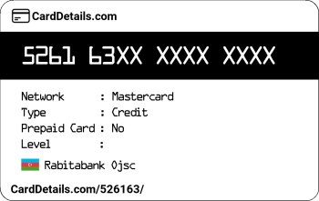 Card Details: 526163
