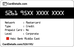 Card Details: 526195