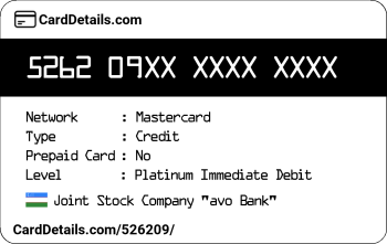 Card Details: 526209
