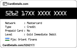 Card Details: 526217