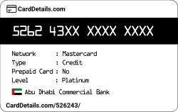 Card Details: 526243